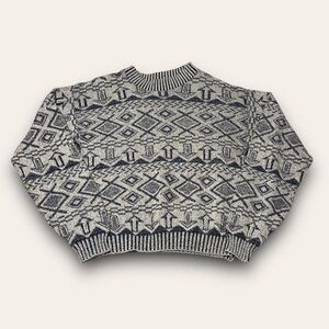 Vintage Arrow Patterned Sweater Size XL Chunky Knit Retro 90s